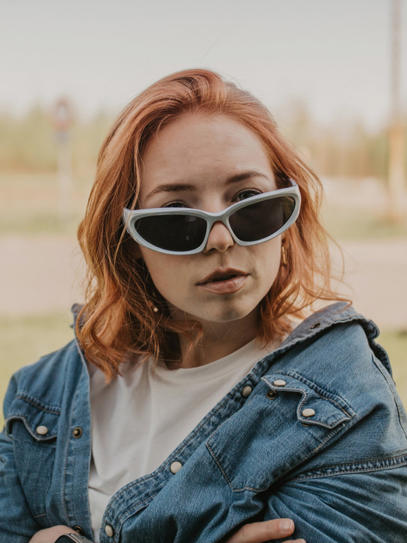 VEYREY Biele unisex slnečné okuliare VeyRey Steampunk Telos