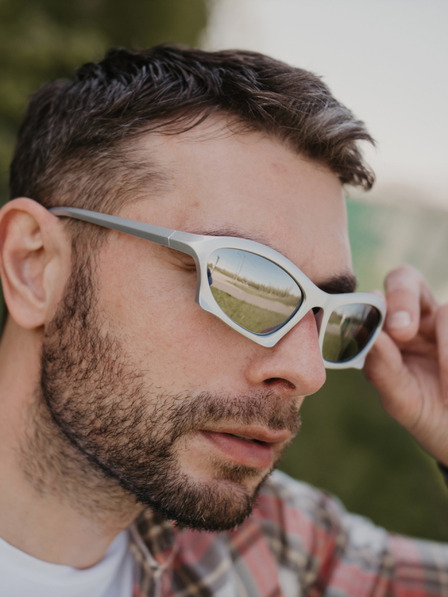 VEYREY Biele unisex slnečné okuliare VeyRey Narel