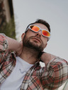 VEYREY Biele unisex športové slnečné okuliare VeyRey Steampunk Gezrel