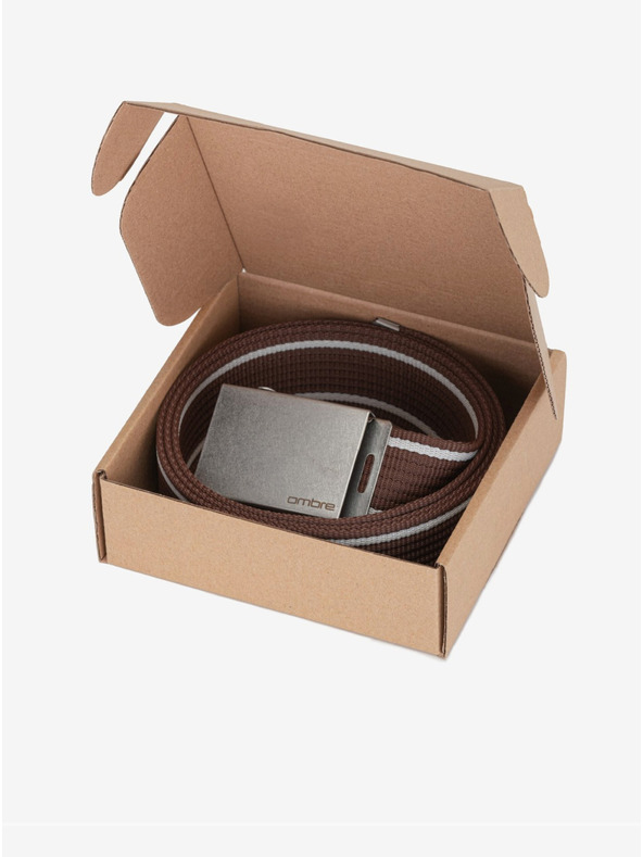 Ombre Clothing Hnedý pánsky opasok Ombre Clothing