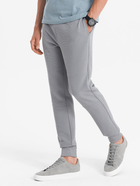 Ombre Clothing Šedé pánske základné tepláky Ombre Clothing Ottoman