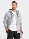 Ombre Clothing Svetlošedá pánska mikina s kapucňou Ombre Clothing