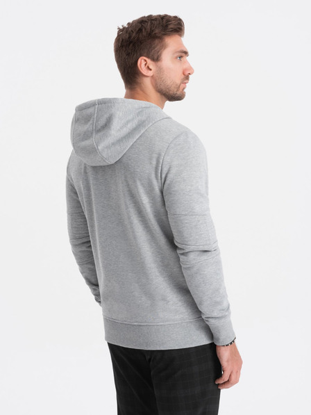 Ombre Clothing Svetlošedá pánska mikina s kapucňou Ombre Clothing