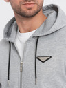 Ombre Clothing Svetlošedá pánska mikina s kapucňou Ombre Clothing