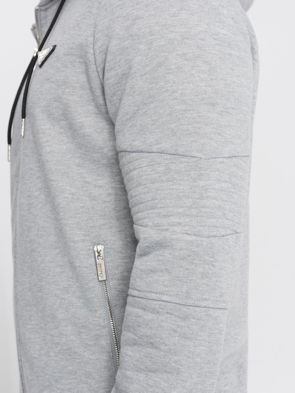 Ombre Clothing Svetlošedá pánska mikina s kapucňou Ombre Clothing