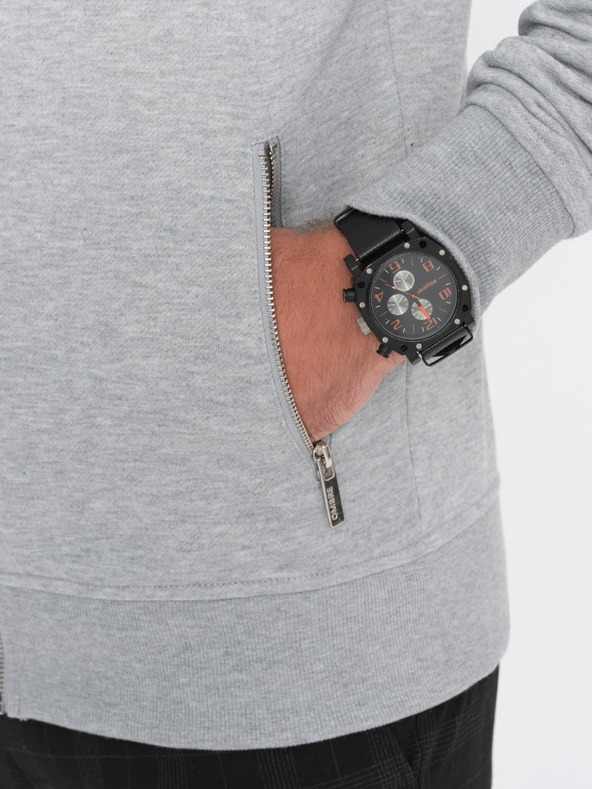 Ombre Clothing Svetlošedá pánska mikina s kapucňou Ombre Clothing