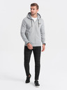 Ombre Clothing Svetlošedá pánska mikina s kapucňou Ombre Clothing