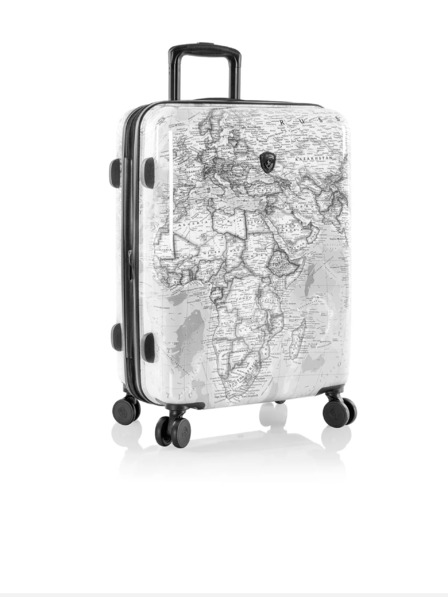 Heys Čiernobiely vzorovaný cestovný kufor Heys Journey 3G M Čiernobiela mapa