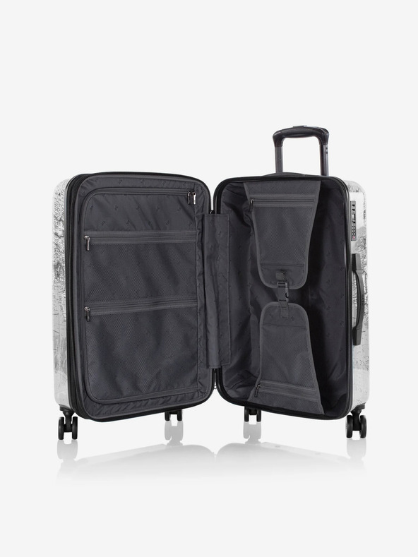 Heys Čiernobiely vzorovaný cestovný kufor Heys Journey 3G M Čiernobiela mapa