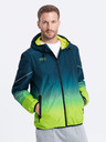 Ombre Clothing Zelená a petrolejová pánska športová bunda Ombre Clothing