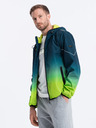 Ombre Clothing Zelená a petrolejová pánska športová bunda Ombre Clothing