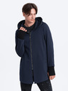 Ombre Clothing Tmavomodrá pánska mikina s kapucňou Ombre Clothing