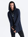 Ombre Clothing Tmavomodrá pánska mikina s kapucňou Ombre Clothing