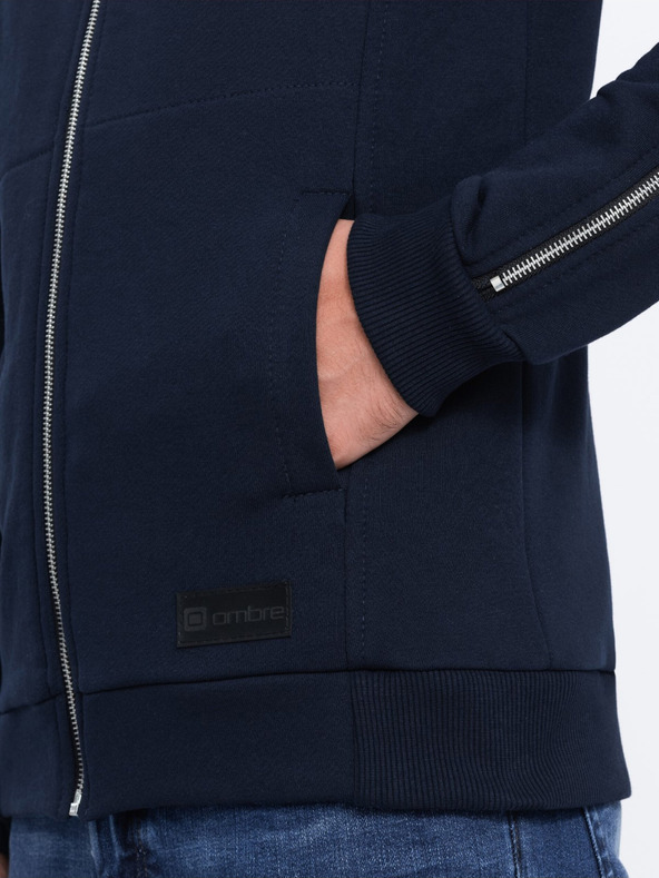 Ombre Clothing Tmavomodré pánske bombery Ombre Oblečenie AMSTERDAM