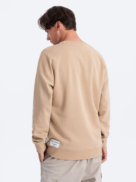 Ombre Clothing Bielo-béžová pánska mikina Ombre Clothing