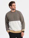 Ombre Clothing Bielo-sivá pánska mikina Ombre Clothing