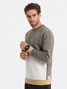 Ombre Clothing Bielo-sivá pánska mikina Ombre Clothing