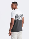 Ombre Clothing Pánske bielo-šedé tričko s potlačou Ombre Oblečenie
