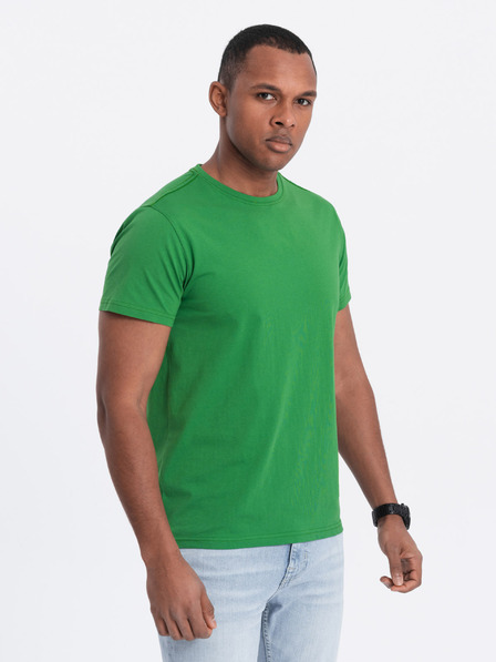 Ombre Clothing Zelené pánske základné tričko Ombre Clothing