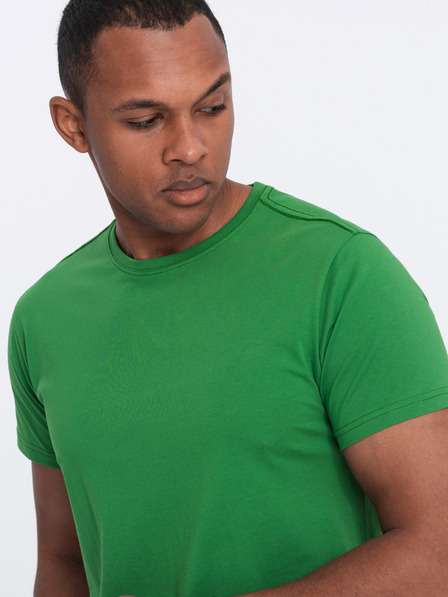 Ombre Clothing Zelené pánske základné tričko Ombre Clothing