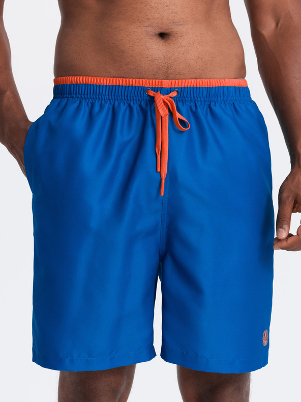 Ombre Clothing Modré pánske rebrované plavky Ombre Oblečenie