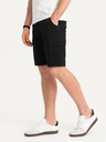 Ombre Clothing Čierne pánske cargo šortky Ombre Oblečenie