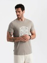 Ombre Clothing Šedé pánske tričko s potlačou Ombre Clothing