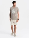 Ombre Clothing Šedé pánske tričko s potlačou Ombre Clothing
