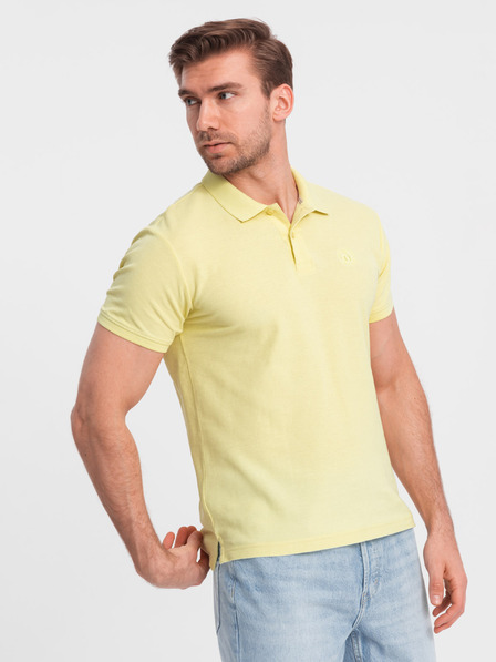 Ombre Clothing Žltá pánska základná polokošeľa Ombre Clothing