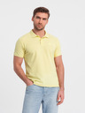 Ombre Clothing Žltá pánska základná polokošeľa Ombre Clothing