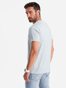 Ombre Clothing Šedé pánske tričko s jemnou výšivkou Ombre Clothing