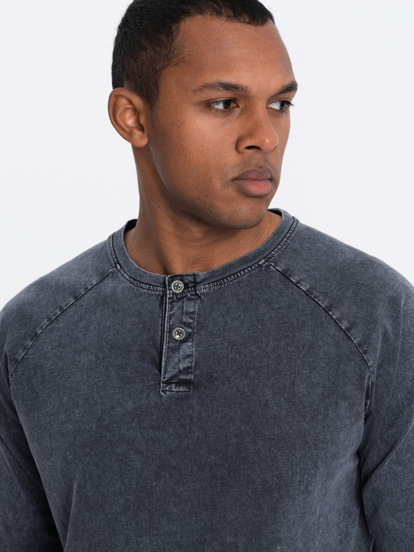 Ombre Clothing Modré pánske retro tričko Ombre Clothing