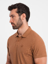 Ombre Clothing Hnedé pánske základné polo tričko Ombre Clothing