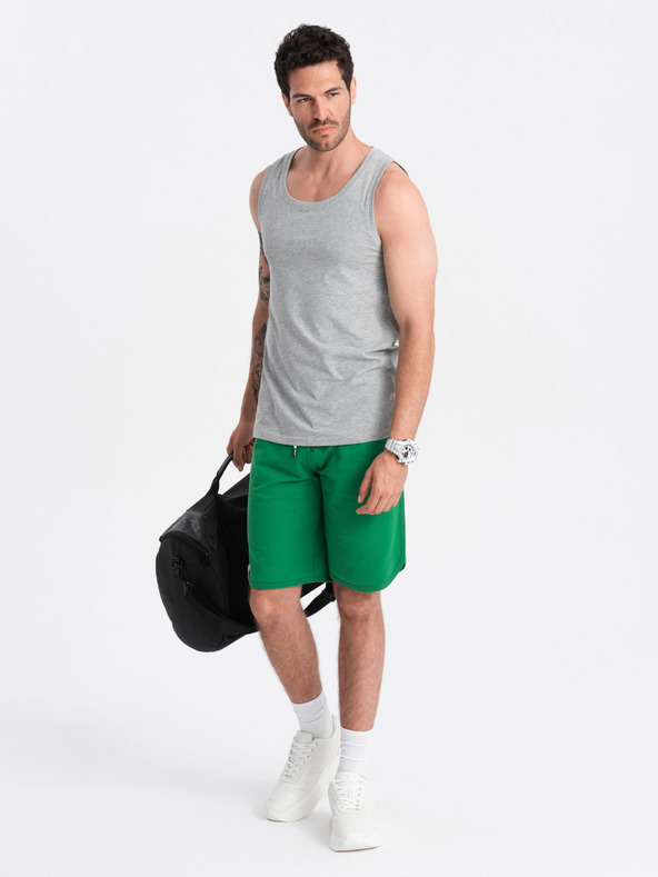 Ombre Clothing Šedé pánske bavlnené základné tielko Ombre Oblečenie