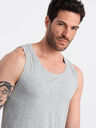 Ombre Clothing Šedé pánske bavlnené základné tielko Ombre Oblečenie