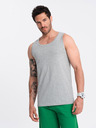 Ombre Clothing Šedé pánske bavlnené základné tielko Ombre Oblečenie