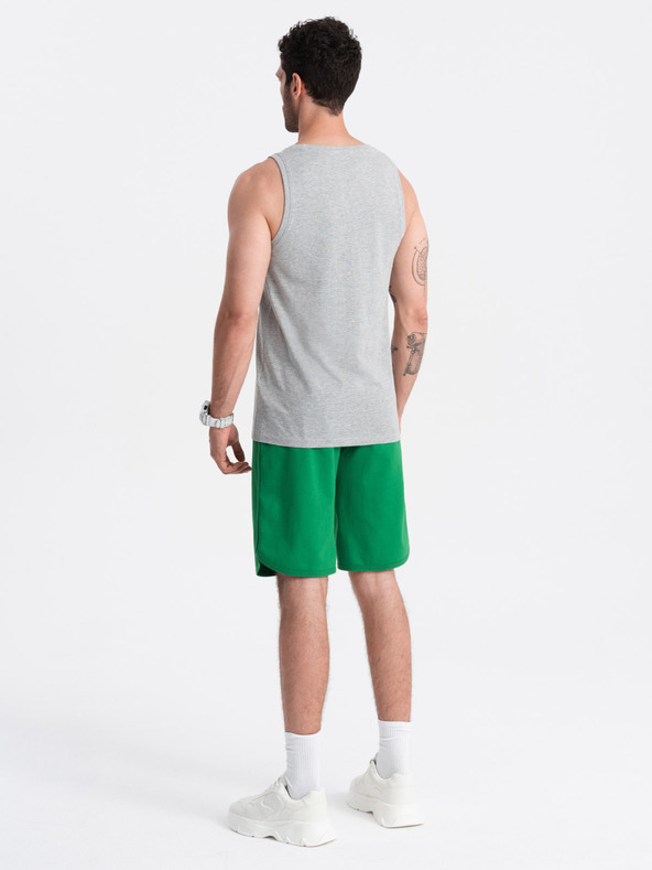 Ombre Clothing Šedé pánske bavlnené základné tielko Ombre Oblečenie