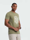 Ombre Clothing Zelené pánske tričko s potlačou Ombre Clothing