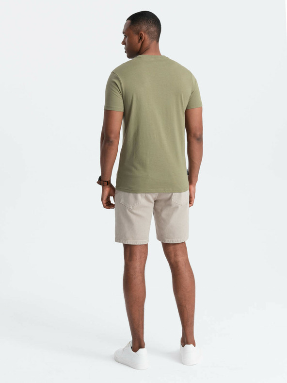 Ombre Clothing Zelené pánske tričko s potlačou Ombre Clothing