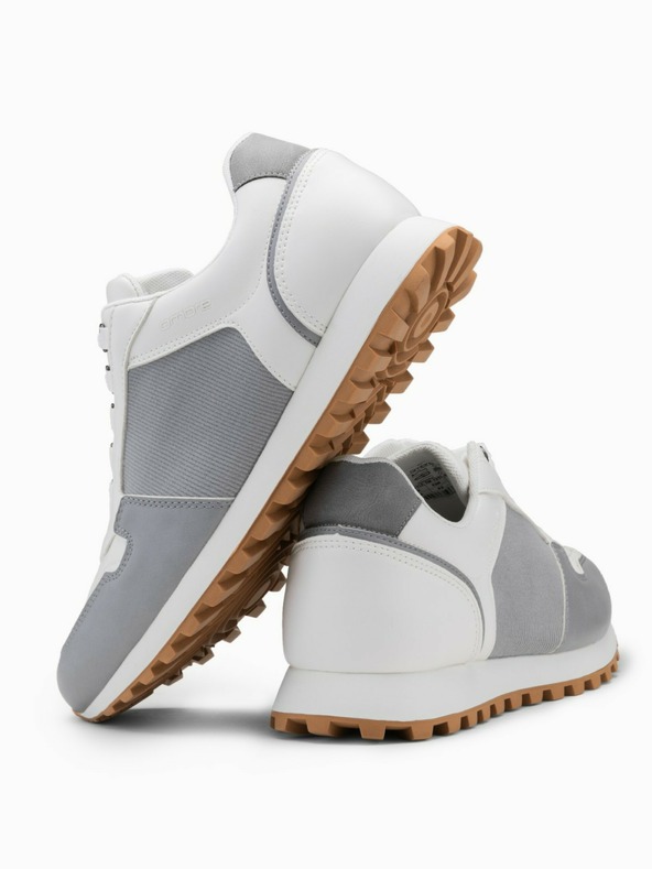 Ombre Clothing Pánske biele a sivé tenisky Ombre Clothing