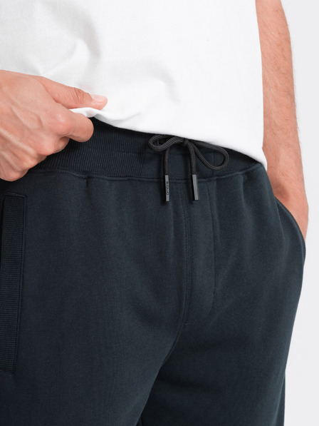 Ombre Clothing Čierne pánske základné teplákové šortky Ombre Clothing