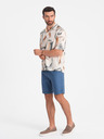 Ombre Clothing Modré pánske šortky zo zmesi ľanu Ombre Clothing