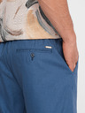 Ombre Clothing Modré pánske šortky zo zmesi ľanu Ombre Clothing