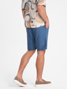 Ombre Clothing Modré pánske šortky zo zmesi ľanu Ombre Clothing