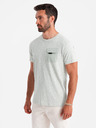 Ombre Clothing Svetlozelené pánske tričko s vreckami Ombre Clothing