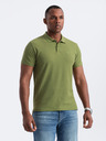 Ombre Clothing Zelené pánske pletené polo tričko Ombre Clothing
