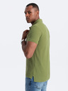 Ombre Clothing Zelené pánske pletené polo tričko Ombre Clothing