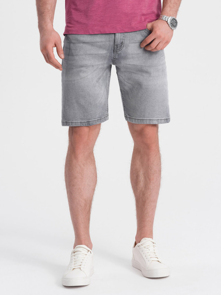 Ombre Clothing Šedé pánske džínsové šortky Ombre Oblečenie