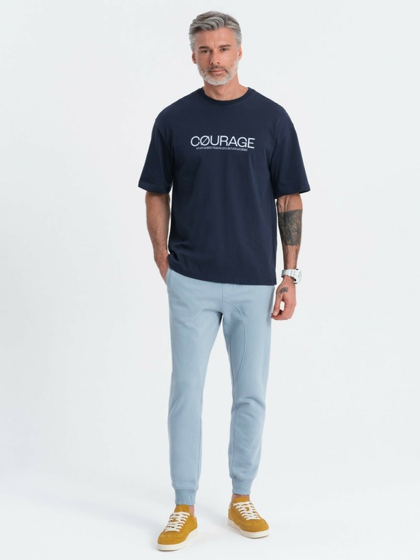 Ombre Clothing Modré pánske tepláky Ombre Clothing