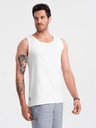 Ombre Clothing Biele bavlnené pánske základné tielko Ombre Clothing